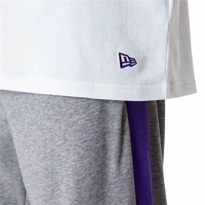 Camiseta de Manga Corta Hombre New Era NBA Colour Block LA Lakers Blanco L 1