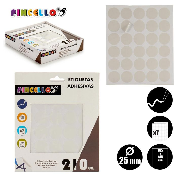 Etiquetas Adhesivas Diam 25Mm 7 Paginas Pincello (120 Unidades) 3 Etiquetas Adhesivas Diam 25Mm 7 Paginas Pincello (120 Unidades) 3