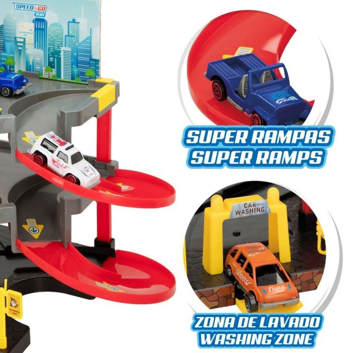 Garaje Parking con Vehículos Speed & Go 37 x 29 x 25 cm (4 Unidades) 3 Garaje Parking con Vehículos Speed & Go 37 x 29 x 25 cm (4 Unidades) 3