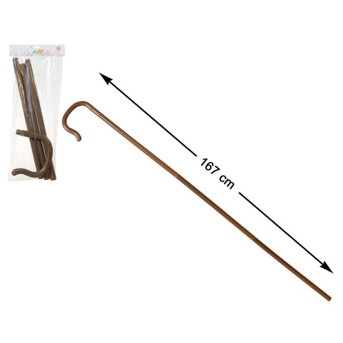 Bastón Marrón Desmontable 167 cm para Disfraz de Abuelo o Pastor