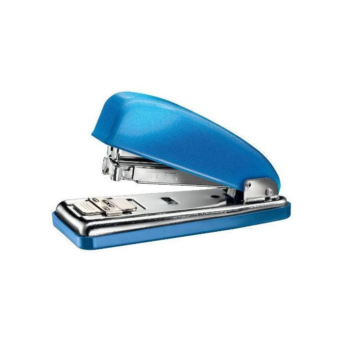 Petrus Grapadora Classic 226 azul metalizado, metálica, 30 hojas, grapado abierto cerrado clavado, tecnología DIT