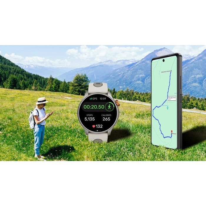 Myphone Smartwatch Adventure Beige GPS AMOLED 50+ Deportes Llamadas Bluetooth Compatible Android iOS Pantalla 1.43" 3ATM Batería 370 mAh Fitbeing 7