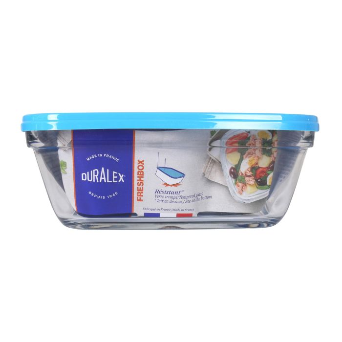 Duralex Fiambrera Rectangular Freshbox 1.7L Tapa Azul (6 Unidades) 1