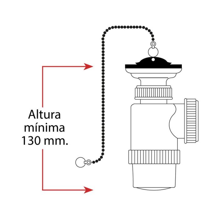 Mirtak V70 Sifón de Botella Extensible PVC Blanco 1