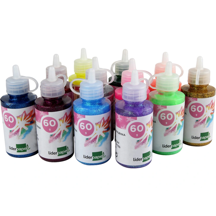 Liderpapel Purpurina Fantasia Colores Metalicos Surtidos Bote 60 gr 6