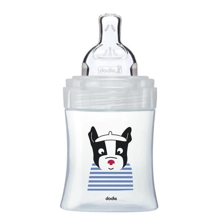 Dodie Sensation + Biberón Anticólico Paris de Vidrio 150 ml, Tetina Plana para Leche Materna, Sin BPA, Antifugas 2