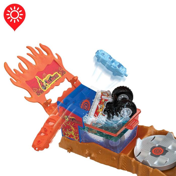 Hot Wheels Monster Trucks Arena Smasher Conjunto de Juego 5 Alarm Rescue Color Shifters HPN73 2