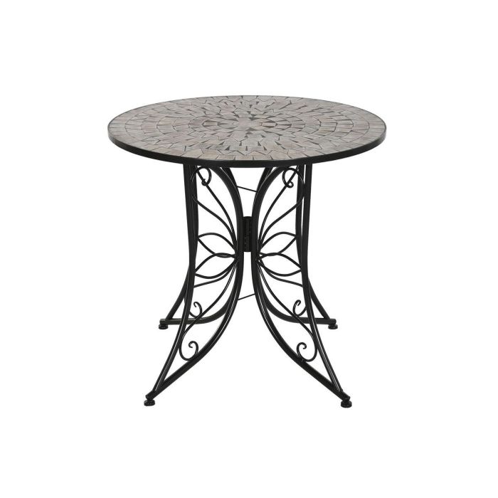 Mesa auxiliar Home ESPRIT Negro Multicolor 80 x 80 x 76 cm