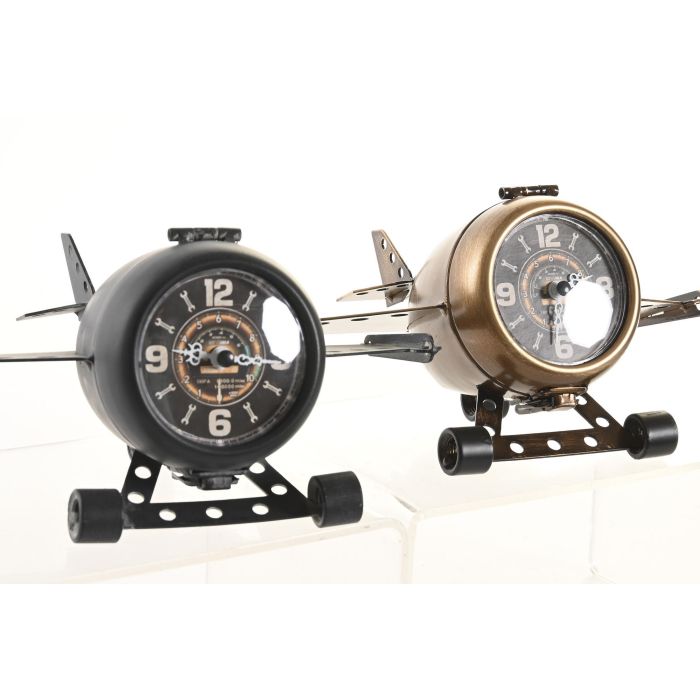 Reloj Sobremesa Vintage DKD Home Decor Dorado Negro 16 x 13 x 23 cm (2 Unidades) 1