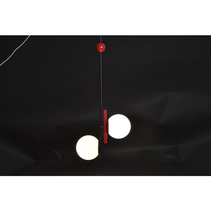 DKD Home Decor Lámpara de Techo Urban Negro Rojo Blanco Metal Cristal Abstracto 44 x 120 x 44 cm 1