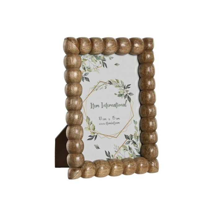 DKD Home Decor Marco Foto 10X15 Marron Mango y Cristal con Detalles Bolas 2 x 18 x 13 cm