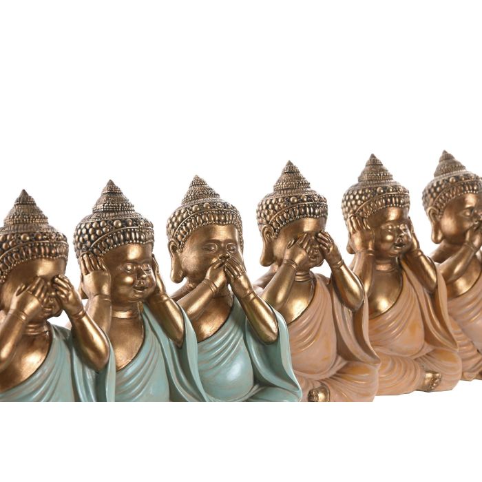 Figura Oriental DKD Home Decor Rosa Verde 9 x 17 x 11 cm (6 Unidades) 1 Figura Oriental DKD Home Decor Rosa Verde 9 x 17 x 11 cm (6 Unidades) 1