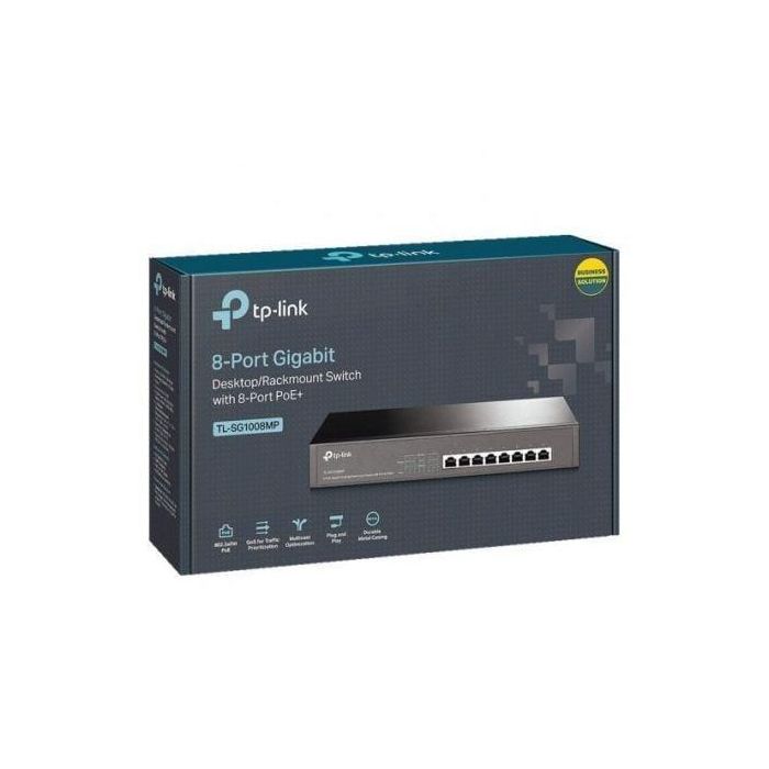 TP-LINK TL-SG1008MP No administrado Gigabit Ethernet (10/100/1000) Energía sobre Ethernet (PoE) Negro 3