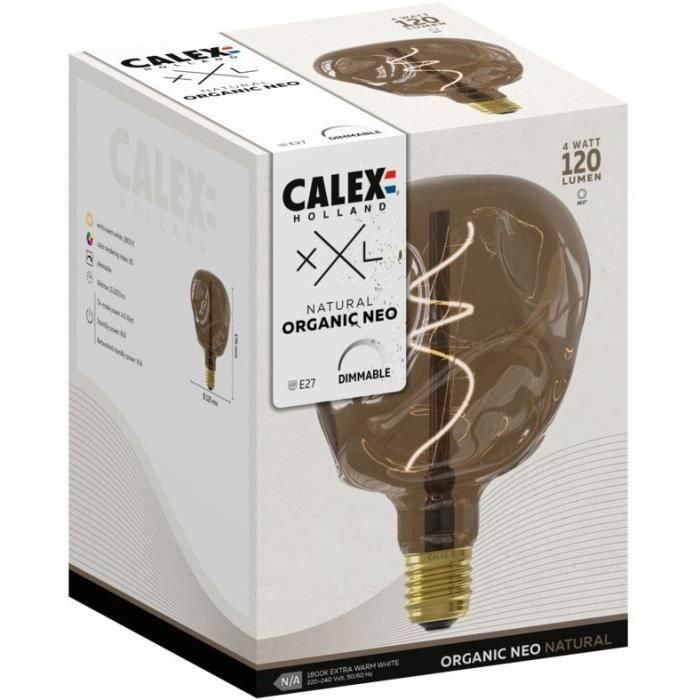 Bombilla LED E27 - CALEX - G125 NEO ORGANIC - Filamento flexible - 4 W - 120 lm - 1800 K - Regulable - Natural 2