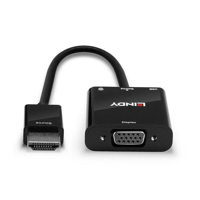 Lindy Convertidor HDMI a VGA con Audio 1080p Full HD para PC, Portátil y Proyectores, No Requiere Alimentación Externa 3