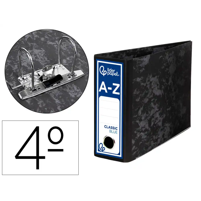 Liderpapel Archivador de Palanca 4º Apaisado Lomo 80mm Classic Blue Negro Compresor Metálico 0 Liderpapel Archivador de Palanca 4º Apaisado Lomo 80mm Classic Blue Negro Compresor Metálico 0
