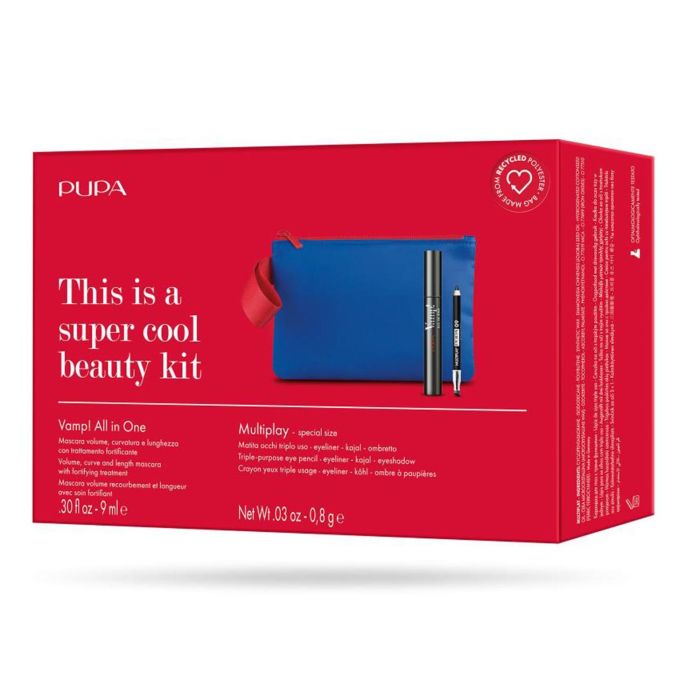 Pupa Vamp! Set Mascara Pestañas Travel Set + Lápiz de Ojos + Neceser para Mujer