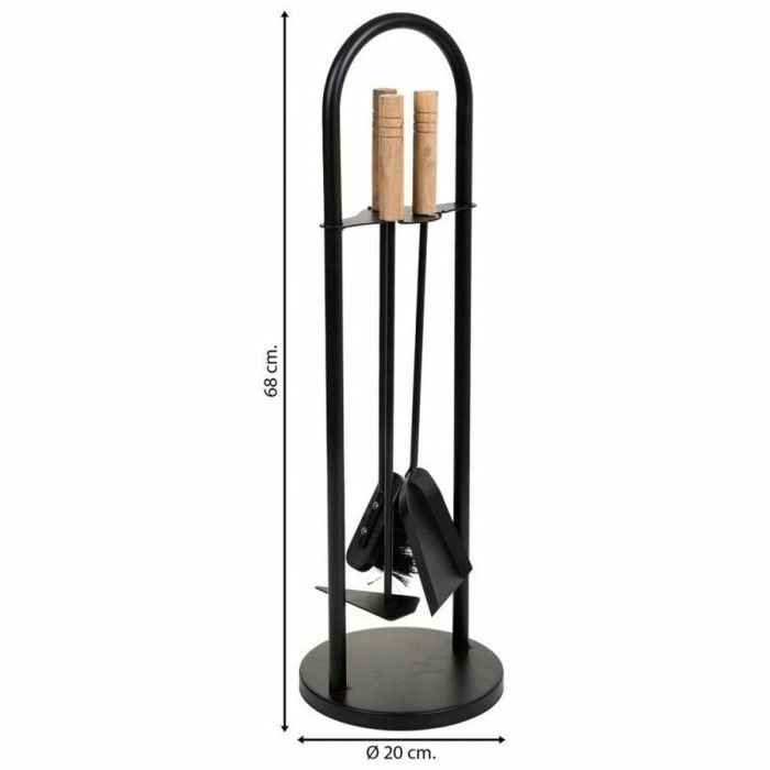 Utensilios para Chimenea Alexandra House Living Negro Hierro 20 x 68 x 20 cm 3