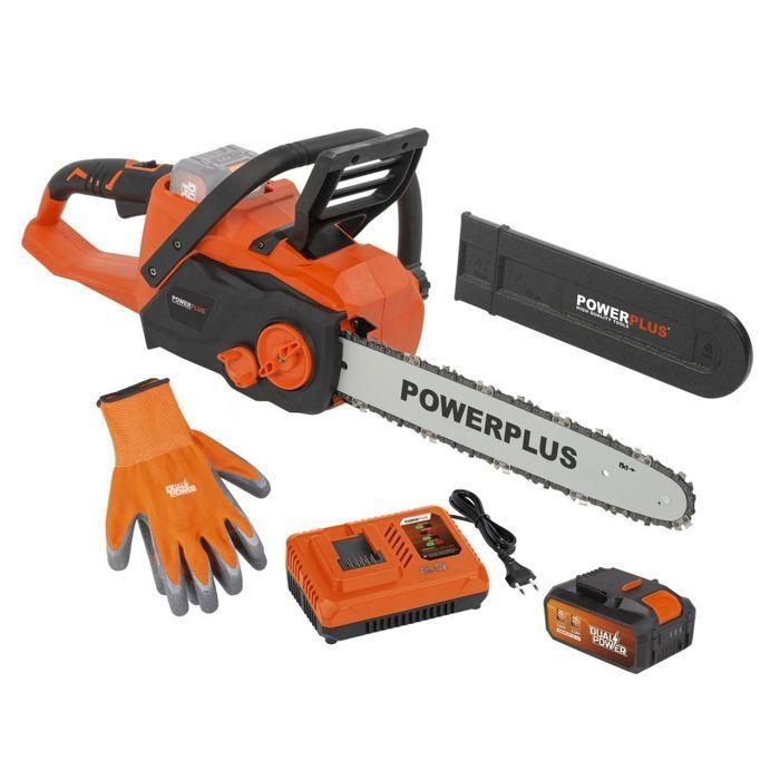 PowerPlus dual Power PowDPGSet33 - 40 V Batería motosierra, guía de 350 mm, batería y cargador incluidos PowerPlus dual Power PowDPGSet33 - 40 V Batería motosierra, guía de 350 mm, batería y cargador incluidos