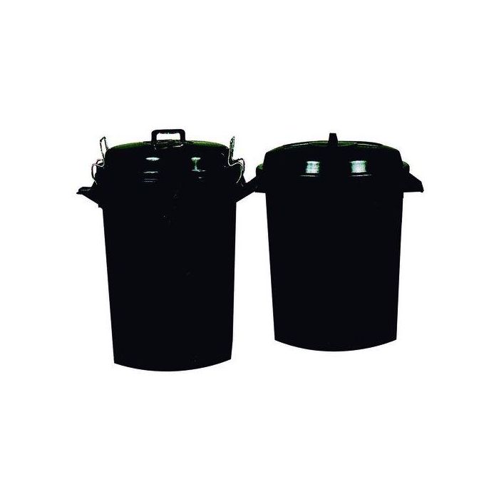 Cubo Basura Plastico Con Tapa 100 Litros Negro