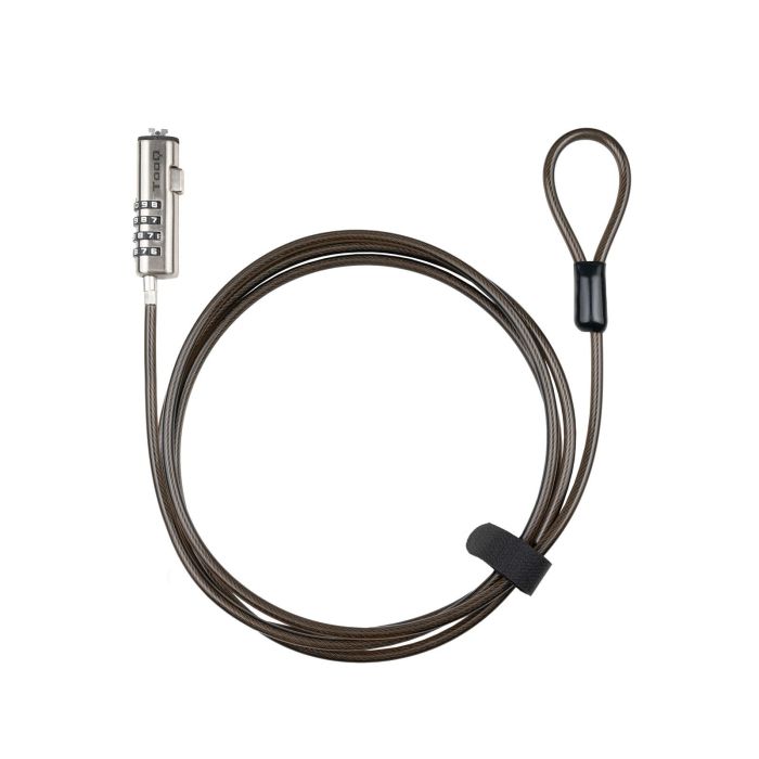 TOOQ Cable de Seguridad Tipo NANO con Combinacion para Portatiles 1.5 metros, Gris Oscuro TOOQ Cable de Seguridad Tipo NANO con Combinacion para Portatiles 1.5 metros, Gris Oscuro