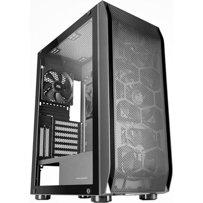Mars Gaming Torre MC-PRO2 E-ATX, Caja Ordenador ATX con 5 ventiladores y ventana de cristal templado