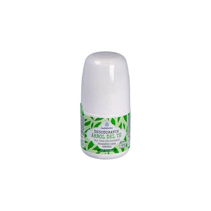 ESENTIAL AROMS Árbol del Té Desodorante Roll-On 50ml Control Olor 24h Probiótico Natural Sin Aluminio