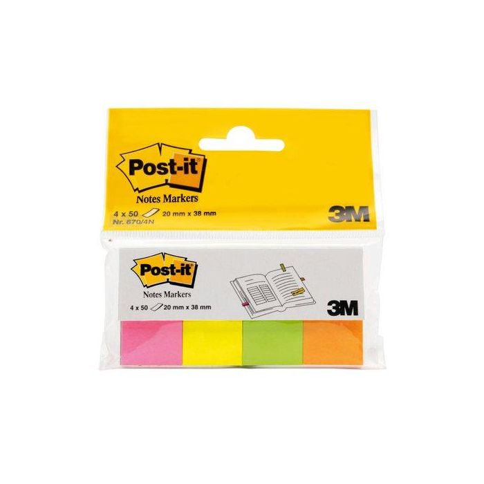 Taco Notas Post-It 670-4-Pop 12,7X44,4 Mininotas 4 Cols.