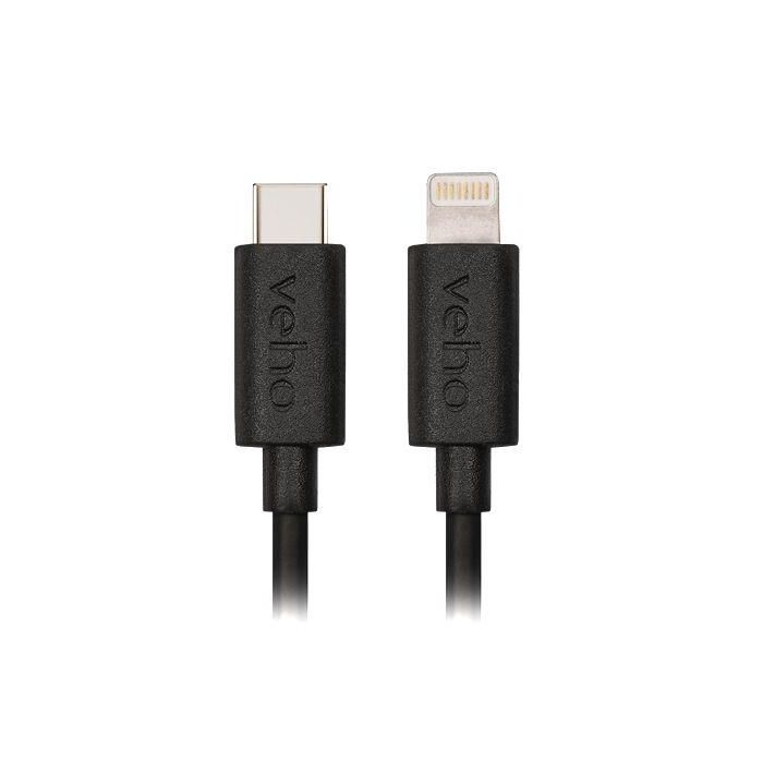 Veho Cable USB-C a Lightning Aprobado MFi para Dispositivos Apple, Carga y Sincronización, Negro