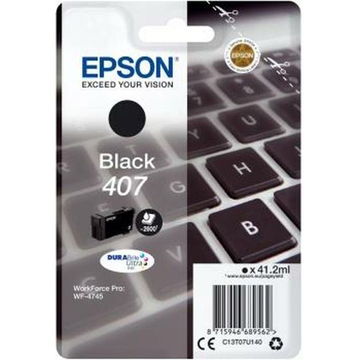 Cartucho de Tinta Original Epson Nº 407 Negro (5 Unidades) 1 Cartucho de Tinta Original Epson Nº 407 Negro (5 Unidades) 1