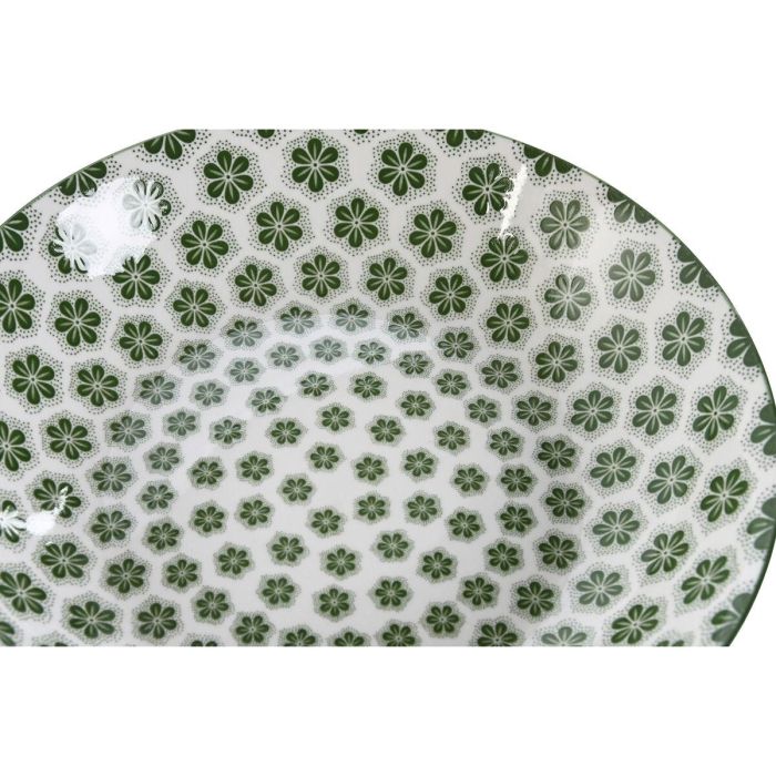 Plato Shabby DKD Home Decor Verde Blanco 20 x 4 x 20 cm Set de 4 4