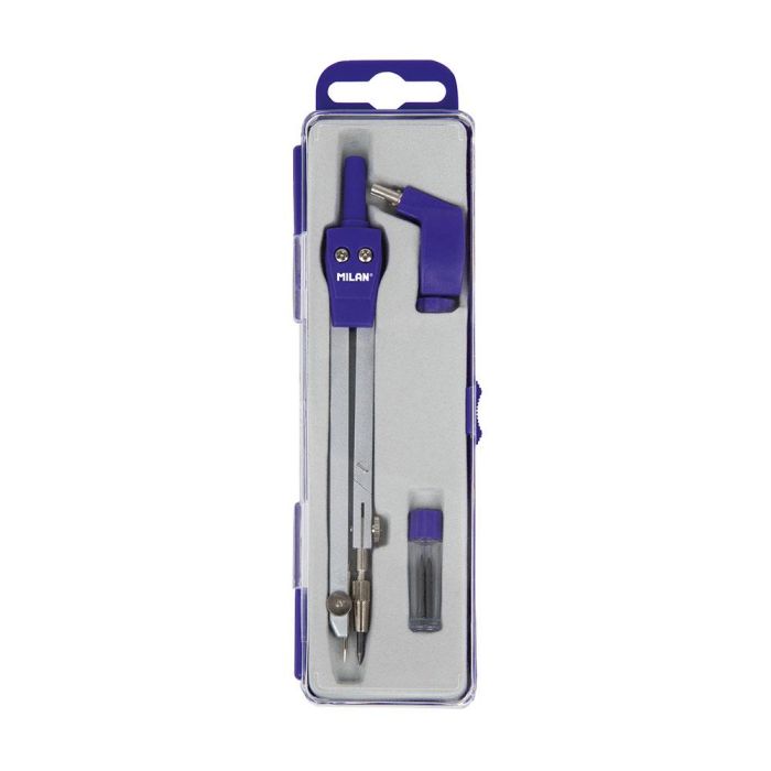 Milan Compás Universal Con Pata Articulada + Adaptador + 2 Minas Serie Acid Azul 2 Milan Compás Universal Con Pata Articulada + Adaptador + 2 Minas Serie Acid Azul 2