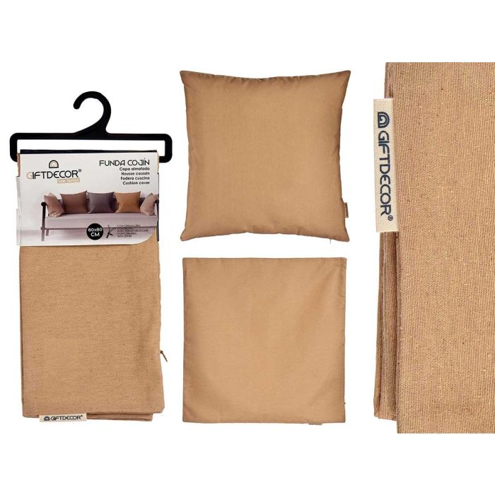 Funda Cojin Cremallera 60X60 Beige Giftdecor (24 Unidades) Funda Cojin Cremallera 60X60 Beige Giftdecor (24 Unidades)