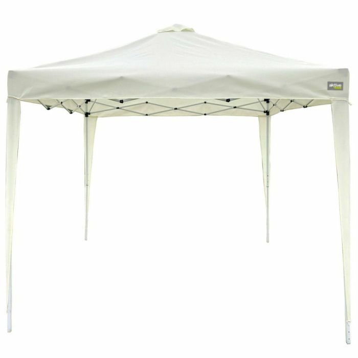 Cenador Aktive 300 x 250 x 300 cm Tela Acero Blanco Cenador Aktive 300 x 250 x 300 cm Tela Acero Blanco