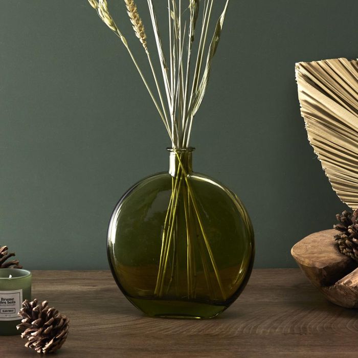 Home Deco Factory Jarrón Vidrio Natural altura 18,5 cm 1