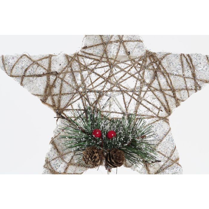 DKD Home Decor Decoración Navidad Alpina Estrella Ratán y Metal Marrón Blanco 5x30x25 cm (6 Unidades) 1 DKD Home Decor Decoración Navidad Alpina Estrella Ratán y Metal Marrón Blanco 5x30x25 cm (6 Unidades) 1