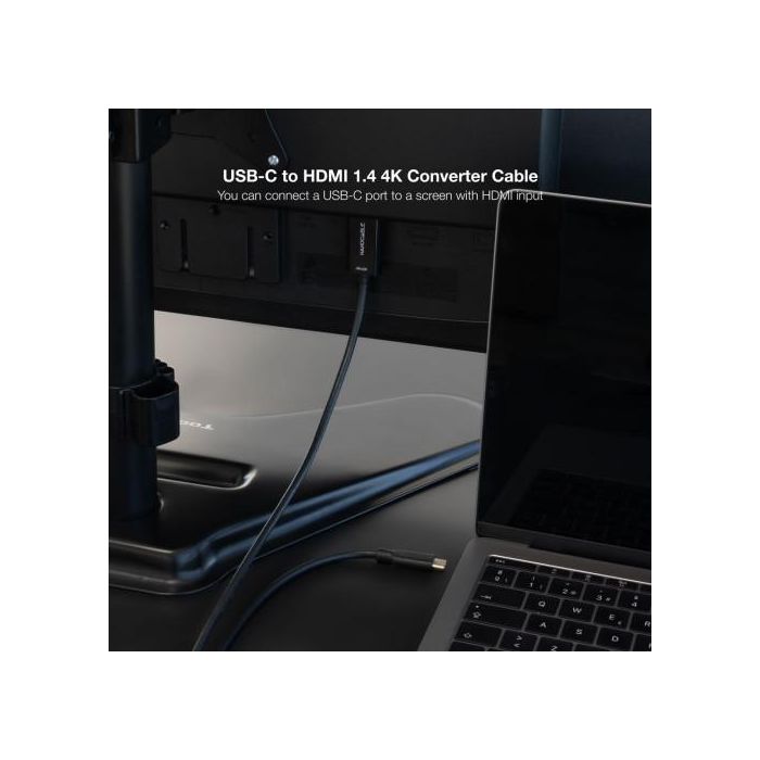 Cable USB-C a HDMI NANOCABLE 10.15.5132 Negro 1,8 m 4K Ultra HD 4
