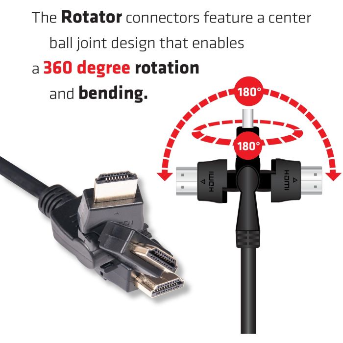 Club3D HDMI-Kabel A -> A 2.0 360° Drehbar 4K60Hz UHD 2 Meter retail 1 Club3D HDMI-Kabel A -> A 2.0 360° Drehbar 4K60Hz UHD 2 Meter retail 1