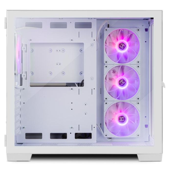 NOX Hummer Astra Midi Tower Blanco Caja PC Gaming Doble Cristal Templado, 4 Ventiladores ARGB, USB-C 2