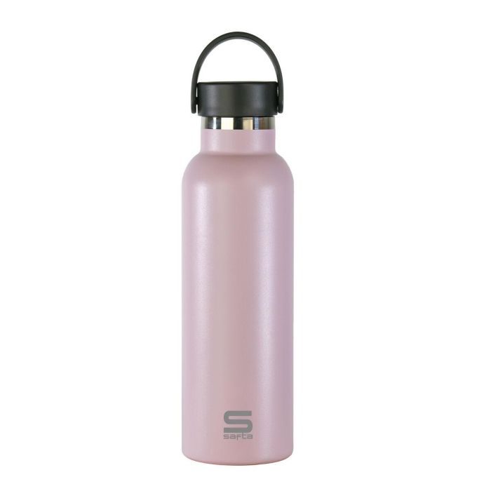 Botella Térmica Safta Rosa Silicona Acero Inoxidable 1