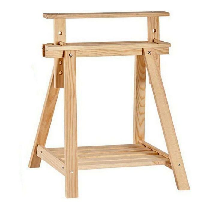 Caballete Regulable Kipit Madera Natural 18x11x71 cm, Altura Ajustable 70-98.5 cm Caballete Regulable Kipit Madera Natural 18x11x71 cm, Altura Ajustable 70-98.5 cm