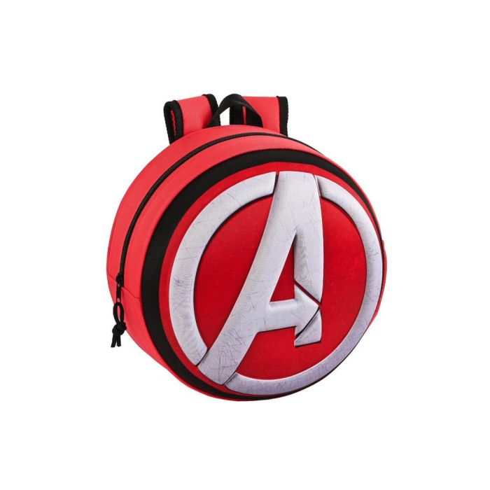 Mochila Escolar 3D The Avengers Rojo Negro Blanco (31 x 31 x 10 cm)