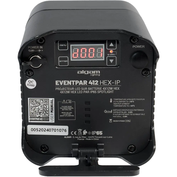 Algamlight Foco Par Led 4x12W RGB IP65 con Batería y W-DMX 5