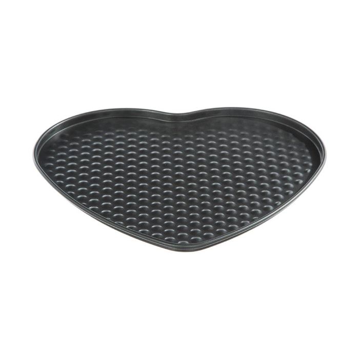 5Five Set 3 Moldes Desmontables Redondo Corazón Cuadrado Repostería Aluminio Negro 1