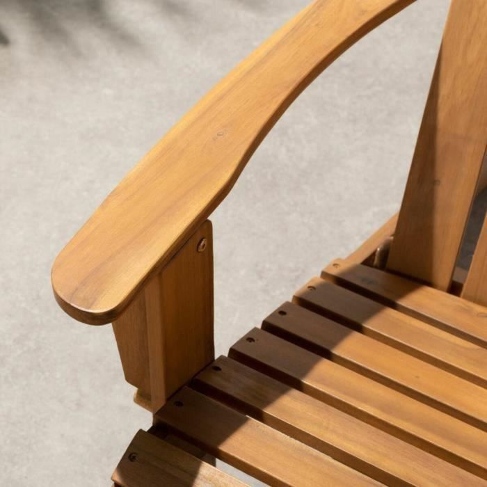 Silla de jardín reclinable de acacia FSC - 72,5 x 89,5 x H.94 cm 6 Silla de jardín reclinable de acacia FSC - 72,5 x 89,5 x H.94 cm 6