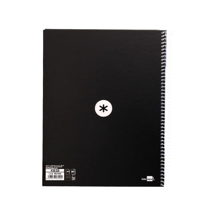 Cuaderno Espiral A4 Micro Antartik Tapa Forrada80H 90 gr Horizontal 1 Banda 4 Taladros Color Negro 4