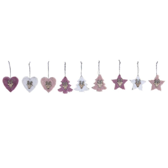 Decoracion Colgante Navidad Fantasia DKD Home Decor Rosa Blanco 8 x 1 x 22 cm Set de 3 (3 Unidades) Decoracion Colgante Navidad Fantasia DKD Home Decor Rosa Blanco 8 x 1 x 22 cm Set de 3 (3 Unidades)