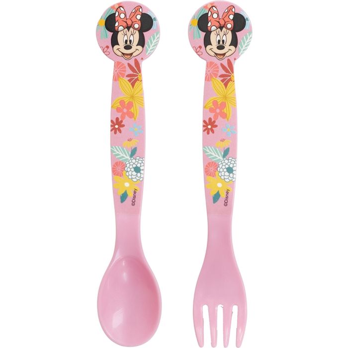 Juego de Cubiertos Minnie Mouse CZ11401 Rosa Plástico 2 Piezas 1