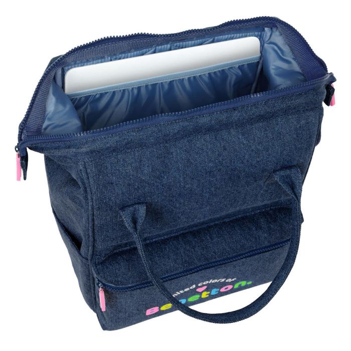 Mochila con asas para portatil 13" benetton "denim" 27x40x19cm 3 Mochila con asas para portatil 13" benetton "denim" 27x40x19cm 3