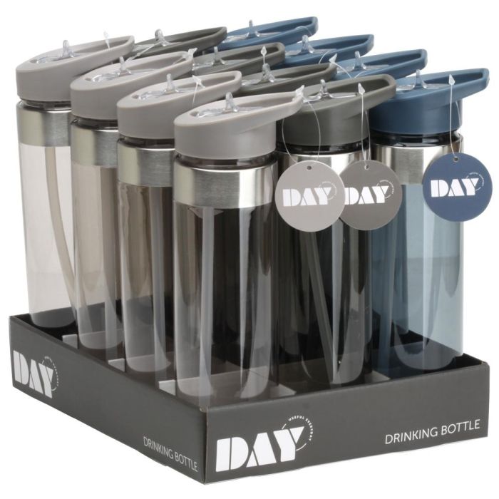 Day Botella 700 ml con Pajita Plegable de Tritán Libre de BPA, Apta para Lavavajillas, Colores Surtidos 3 Day Botella 700 ml con Pajita Plegable de Tritán Libre de BPA, Apta para Lavavajillas, Colores Surtidos 3
